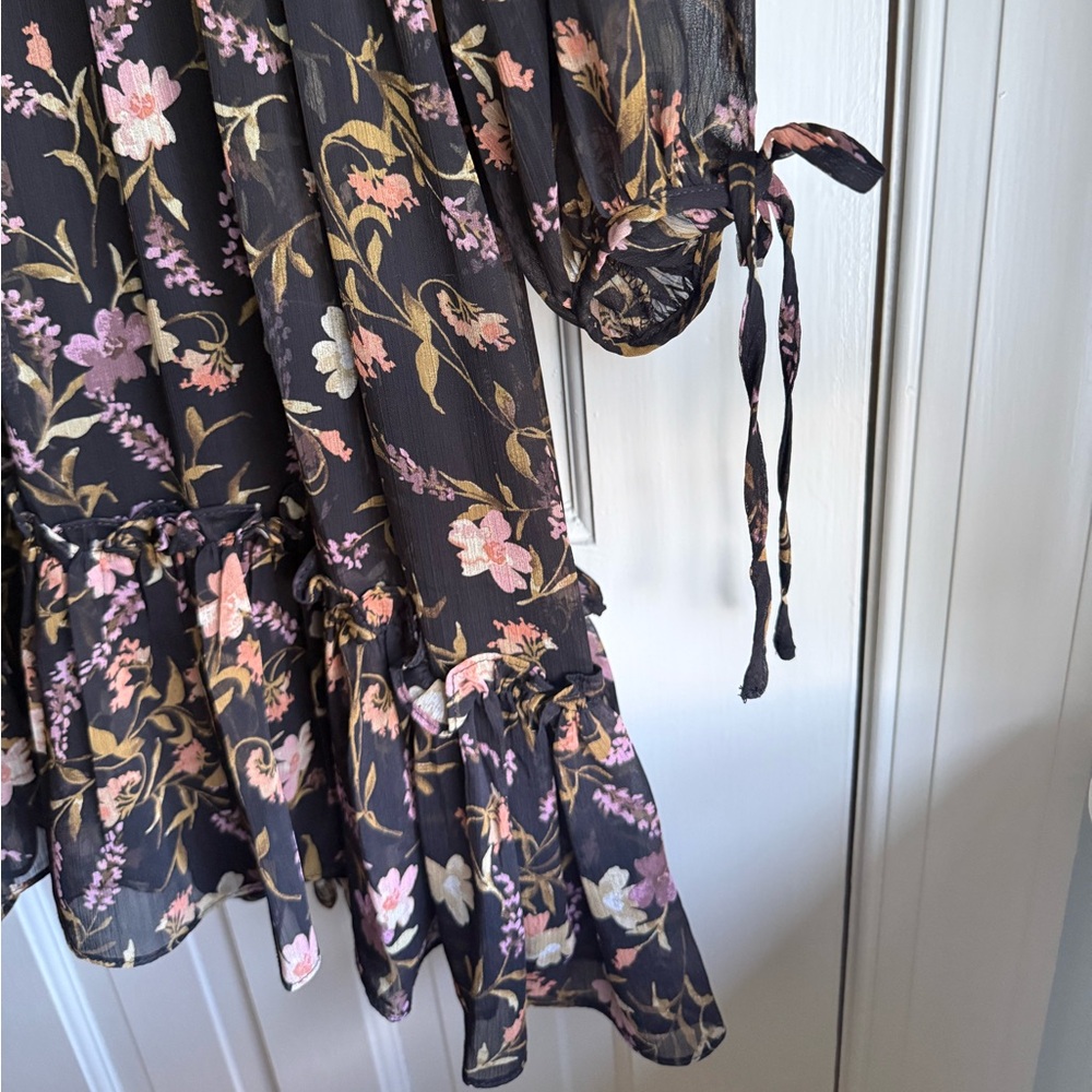 Taylor Brown Floral Long Sleeve Dress - Picture 4 of 7